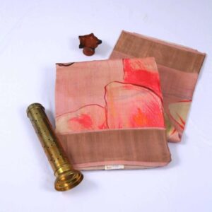 Pure Tussar Silk Pink Saree