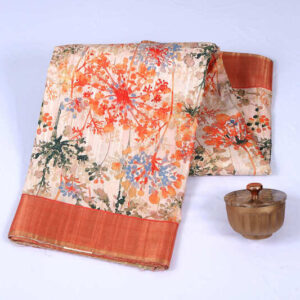 Semi Tussar Printed MultiColor Saree