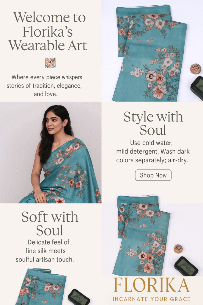 Aqua Bloom Saree